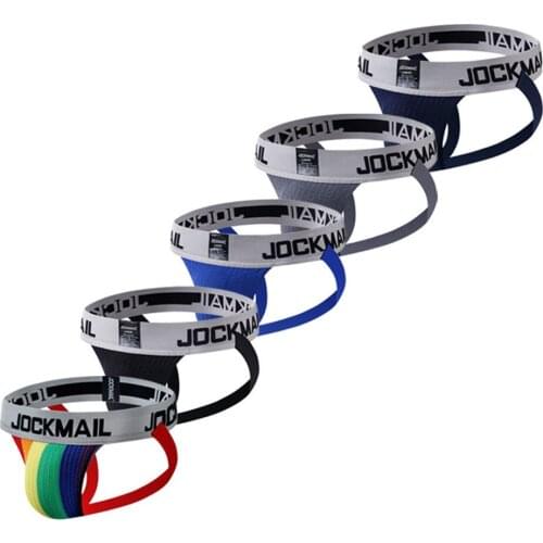 JOCKMAIL 6Pcs/pack Cotton Sexy Gay Underwear Thong Mens Jockstrap Mens Underwear G String Men Penis Pouch Gay Underwear U Pouch