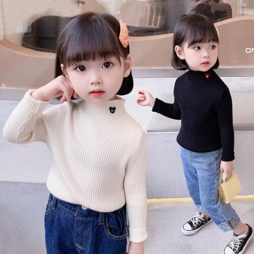 Girls Sweater Babys Coat Outwear 2021 Soft Thicken Warm Winter Autumn Knitting Casual Pullover Top Cotton Childrens Clothing
