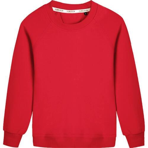 Girls Hoodies Unisex Girls Fleece Red O Neck Outerwear Plain Basic Sweatshirt Kids Clothes for 2 3 4 6 8 10 Years Old RKH175002