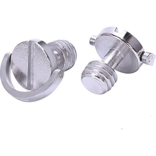 Longer Shaft D-ring Screw 3/8 inch-16 Thread Camera Tripod Quick Release Fixing Screw Adapter (Pack of 2)