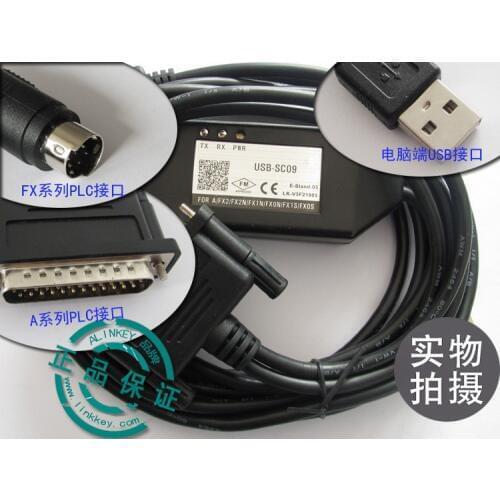 1pcs USB-SC09 USB port FX / A universal PLC programming cable for Mitsubishi WIN7 WIN8 A/FX2/FX2N/FX1N/FX0N/FX0S/FX1S/FX3U/FX3G