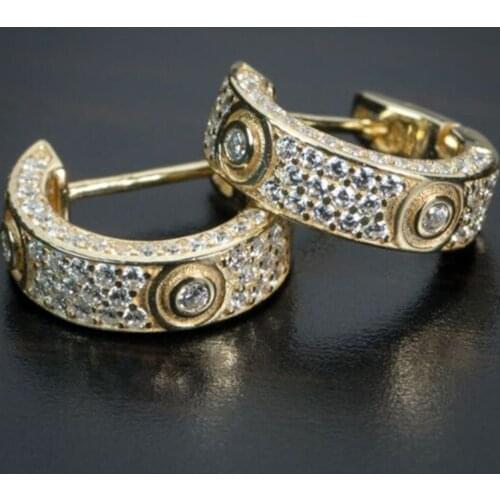 YSDLJG Women/Men Small Round Hoop Earrings Gold Color Full CZ Crystal Stylish Versatile Unisex Jewelry New Earring Jewelry Gift