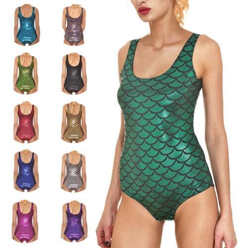 11 Colors Mermaid One Piece Swimsuit For Women Green Blue Purple Fishscale Women Bathing Suit Plus Size S To 4xL