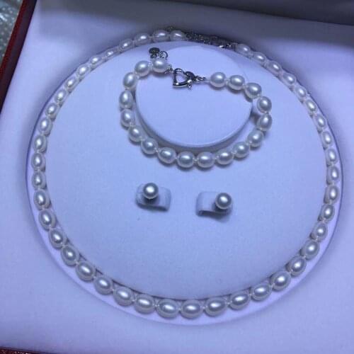 10-11mm south sea white baroque pearl necklace 18inch earring bracelet