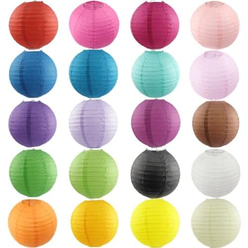10/15/20/25/30/35/40cm Chinese New Year Decoration Round Paper Lantern for Wedding Party Decoration Holiday Supplies Paper Lamp