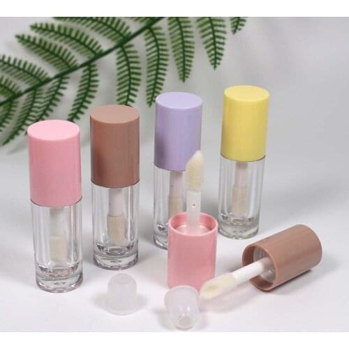 10pcs 6ml DIY Lip Balm Tube Container with Pink Purple Black Cap Empty Lipstick Bottle Lipgloss Tube Cosmetic Sample Container