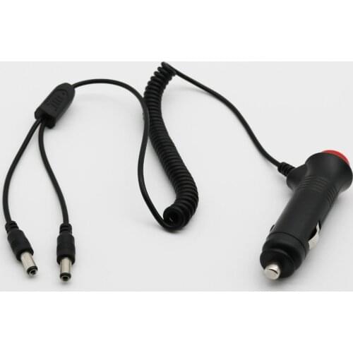 10pcs "Push ON" Button Car Cigarette Lighter Supply To 2x 5.5mm x 2.1mm DC Power Male Plug Spring Y Splitter Cable 1.8m