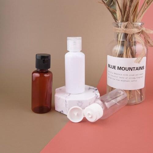 100pcs/lot 30ml black Flip Cap bottle Shower Gel Sample Packaging Container Bottles Plastic Cosmetic mini travel shampoo Bottle