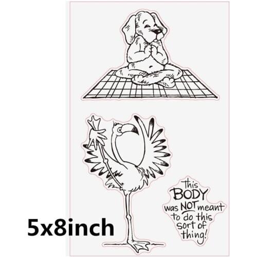 2020 Hot Animals Yoga New 6x7inch Transparent Silicone Clear Stamp For Scrapbooking DIY Craft Decoration Soft Stamp