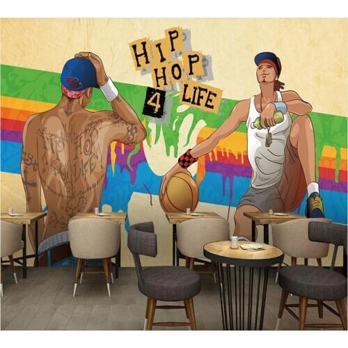 Custom wallpaper mural trend hip-hop graffiti interior home custom 3D/5D/8D three-dimensional bump background wall