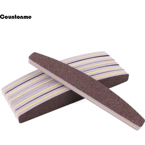 5Pcs Boat Sponge Nail Art Buffers Sanding Block 100/180 Grinding Polishing Nail File Brown Buffer Double Sided Nail Art Tools