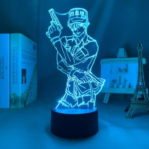 Anime Cells At Work White Blood Cell Led Night Light for Home Decor Kids Birthday Gift Nightlight Mange 3d Lamp Cells At Work