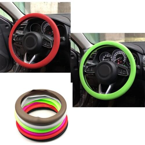 Car Silicone Steering Wheel Cover For FIAT 124 EVO Sedici Linea Bravo FCC4 Viaggio Coroma Ottimo Uno Qubo Doblo Toro