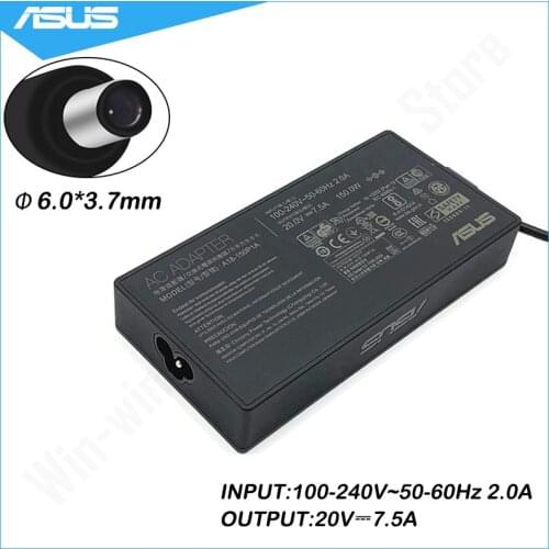 20V 7.5A 150W 6.0X3.7mm Laptop AC Adapter Power Charger For Asus Rog G512 G512LI FX506LI FX505DT G531GT G731GT FX505GT FX705GT