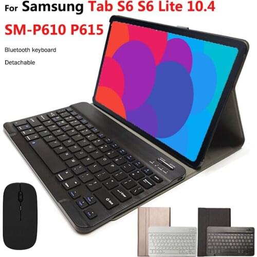 Keyboard Case For Samsung Galaxy Tab S6 Lite SM-P610 P615 10.4" Tablet Cover Bluetooth Keyboard for P610 P615 Case
