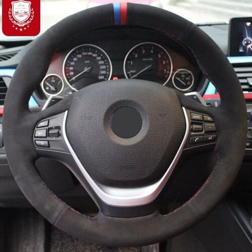 For BMW GTX1X3X4X5X6&7 series Non-Slip superior quality Suede steering wheel cover leather Hand stitch grip cover durable