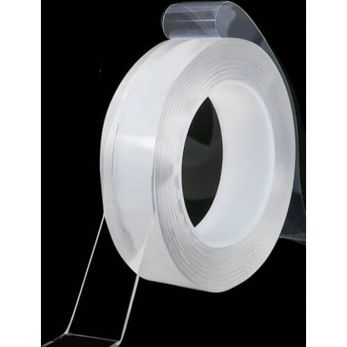 1/2/3/5m Double Sided Tape Reusable Car Bathroom Kitchen Fixed Small Item Washable Transparent Nano Self-adhesive Tape
