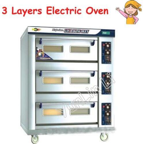 380V 3 Layers 6 Trays Pizza Oven 380V Stainless Steel Bread Toaster Electric Baking Machine DFL-36