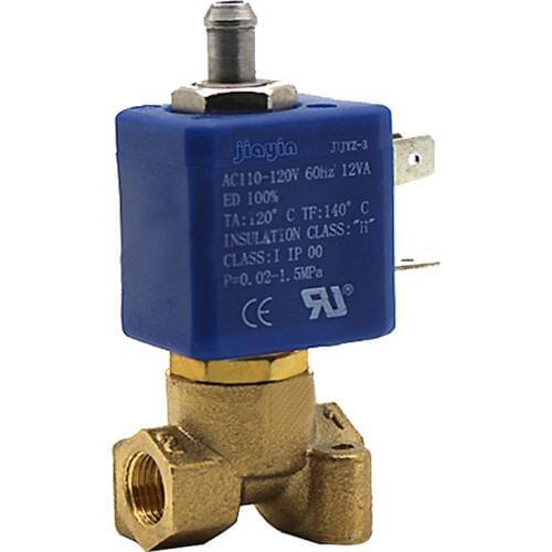 Jiayin 2/3 way JYZ-3 AC110 to 120V Brass G1/8" High Pressure Solenoid Water Valve for coffe machine ,Steamer,irons,etc