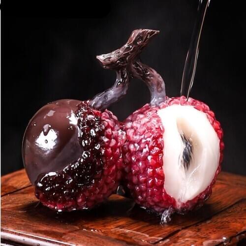 Creative Color Changing Litchi Tea Pet Environmental Resin Ornaments Chinese Tea Set Personality Tea Play Tea Accessories