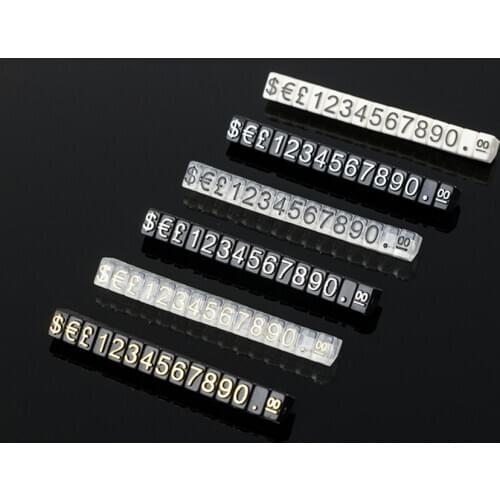 10 Strips Mini Price Cubes Tags Assembly Blocks Combined Number Digits Tag Sign Watch Jewelries Pop Pricing Display Stand Frame