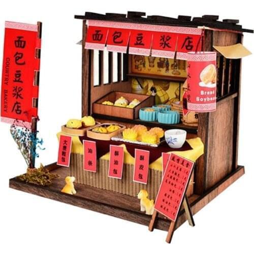 Casa De Boneca DIY House Miniature with Furniture LED Model Building Blocks Toys for Children Chinese Folk Architecture