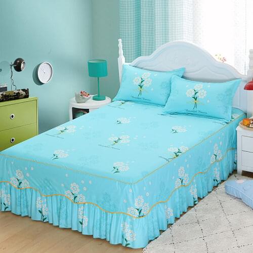Fashion thin Bedspread ( no include pillowcase ) Anti-skip Bed skirt Queen King Size Sheet Cover Double Layer Bed Cover F0037