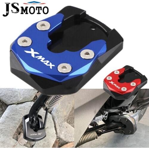 Motorcycle CNC Foot Side Stand Enlarger Plate Kickstand Extension Pad For Yamaha XMAX 125 250 300 400 X-MAX X MAX 2017 2018 2019