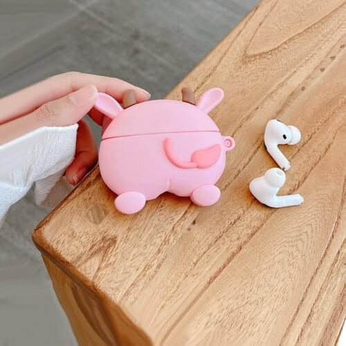 Earphone Case for Airpods Pro Case Cute Bear Pig Silicone Cover for Apple Air Pods Pro 1 2 Earpods Earbuds Case Accessories Ring