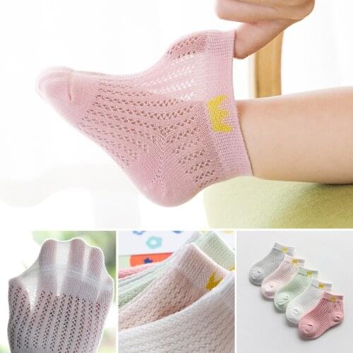 5 Pairs/lot Childrens Socks Summer Boys Mesh Breathable Cotton Socks Kids Baby Girls Socks Cartoon Cute