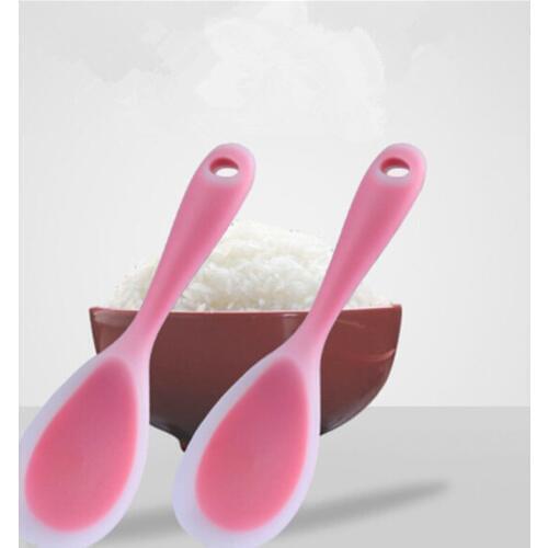 New Food Grade Heat Resistant Silicone Rice Spoon Heat Resistant Sushi Scoop Silicone Plastic Rice Paddle