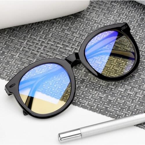 New fashion simple unisex anti blue light big black round Plain glasses for men women glasses for computer radiation protection
