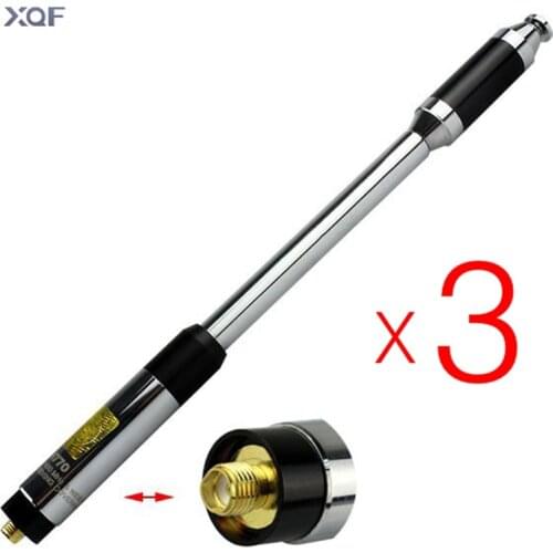 3 Pcs Walkie Talkie RH770 Dual Band 144/430MHz High Gain SMA-Female Telescopic Handheld Radio Antenna For Kenwood BAOFENG Radio