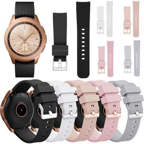 20MM Universal Silicone Sport Watch Band Wrist Strap for Samsung Galaxy Watch SM-R810 42MM Gear 2