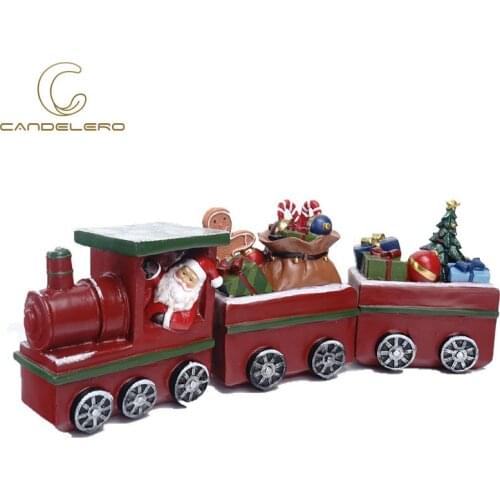 Statues Ornaments Living Room Bear Santa Train Christmas Decor Sculptures Figurines For Interior Room Ornaments Home Decor Craft