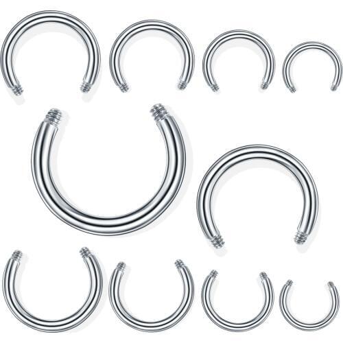 100pcs/lot Steel Horseshoe Piercing Bar Nose Earring Septum Cartilage Piercing Bar Replacement Accessories Piercing Body Jewelry