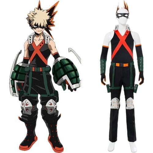 In Stock) My Hero Academia Boku no Hero Academia Katsuki Bakugou Cosplay Costume Outfit Halloween Party Suit Boy Xmas Gift