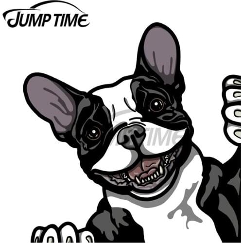 JumpTime 13 x 12.2cm For Hello French Bull Motorcycle Car Bumper Window Stickers DIY Sticker Waterproof Sunscreen Vinyl Decal