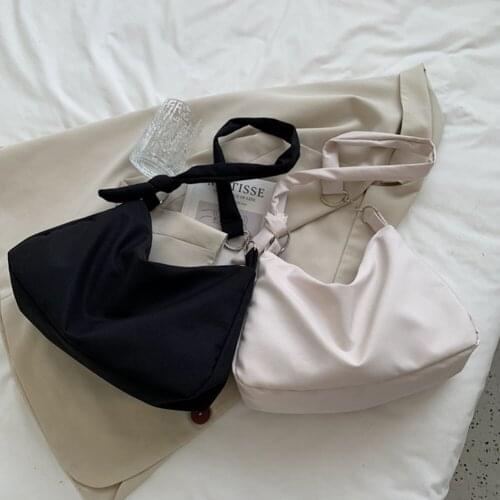 Fashion Bolso Femenino Soild Color Shoulder Underarm Bag Ladies Casual Cloth Large Capacity Handbags Simple Tote Bag