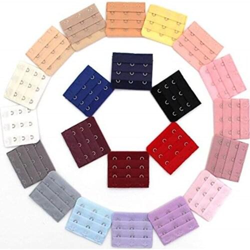 Assorted Colors Bra Extender Strap Extension Women 3-Hook 3 Rows Spacing
