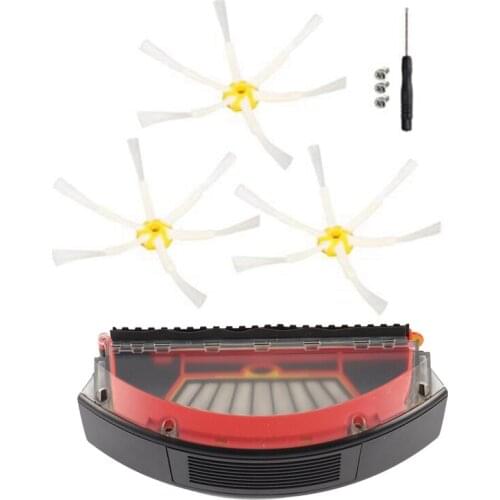 2 Set Vacuum Cleaners Parts: 1 Set Side Brush & 1 Pcs Dust Collecting Box Filter Bin Collector