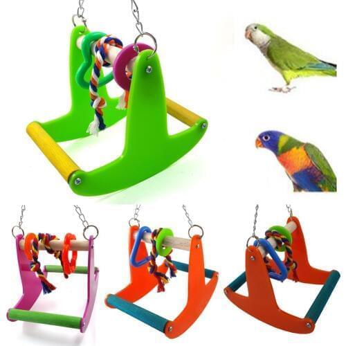 Parrot Supplies Bird Toys Bite Toys Swing Stand Stand Bars Rocking Chairs Seesaws Pet Products Bird Supplies random color 2pcs