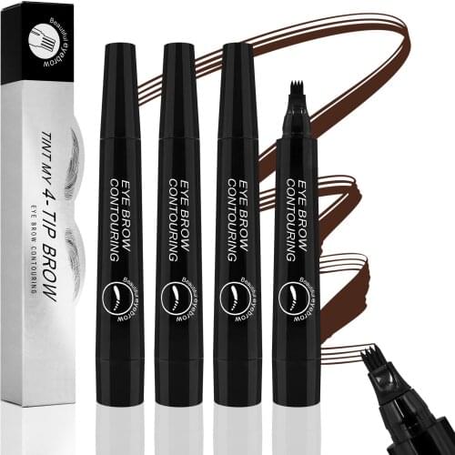 Eyebrow Microblading Pen 3D Natural Long Lasting Waterproof Brow Lamination Pencil 4 Color Light Brown,Dark Brown,Chestnut,GREY