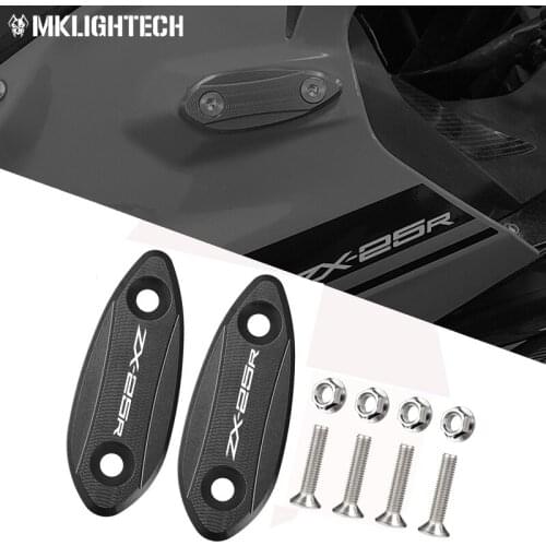 MKLIGHTECH Aluminum Mirror Hole Cover Plug Decorative Cap Mirror Driven Eliminators For KAWASAKI ZX6R ZX25R ZX-6R ZX-25R 09-11