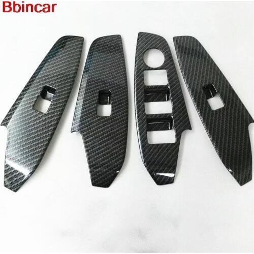 Bbincar Car Interior ABS Matte Door Armrest Window Lift Switch Button Cover Trims For Mazda 3 M3 Axela 2014-18 LHD