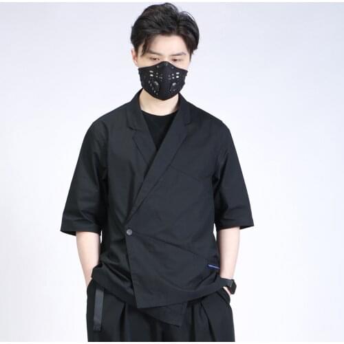 SILENSTORM 2021SS Mens Black Oversize Lightweight Blazer Wrinkle Free Hip Hop Kimono Harajuku Fashion Techwear Style