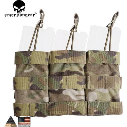 EMERSONGEAR Triple Open Top Mag Pouch Tactical Modular Magazine Molle pouch For Hunting Wargame Military Multicam EM6355