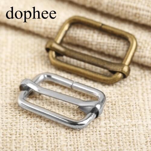 Dophee 20pcs Metal adjustable square ring buckles garment belt DIY Needlework Luggage Sewing handmade Bag purse buttons LW0462