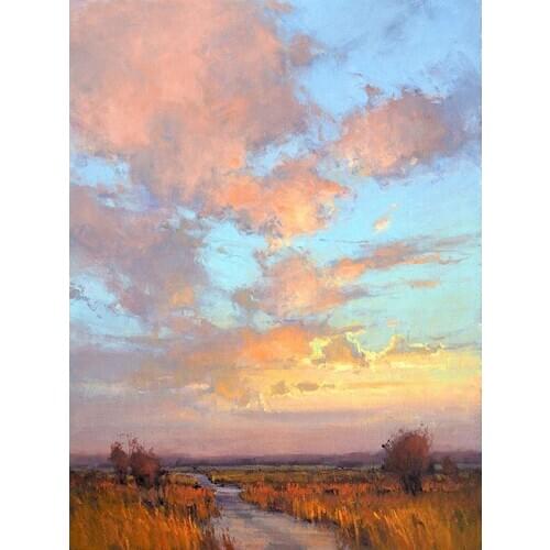 Artist Team Supply High Quality Country Road Oil Painting On Canvas Abstract Modern Sunset Oil Painting For Wall Decoration