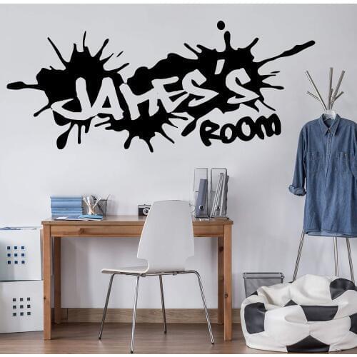 Custom Name Graffiti Street culture Wall Sticker Boy Room Nursery Personalized Name Graffiti Decal Bedroom Vinyl Home Decor 977
